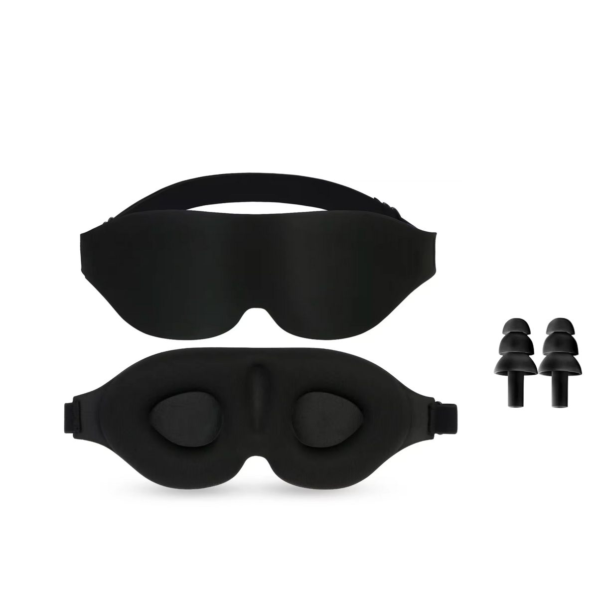 Noctal Premium Black 3D Eye Mask & Ear Plugs Combo