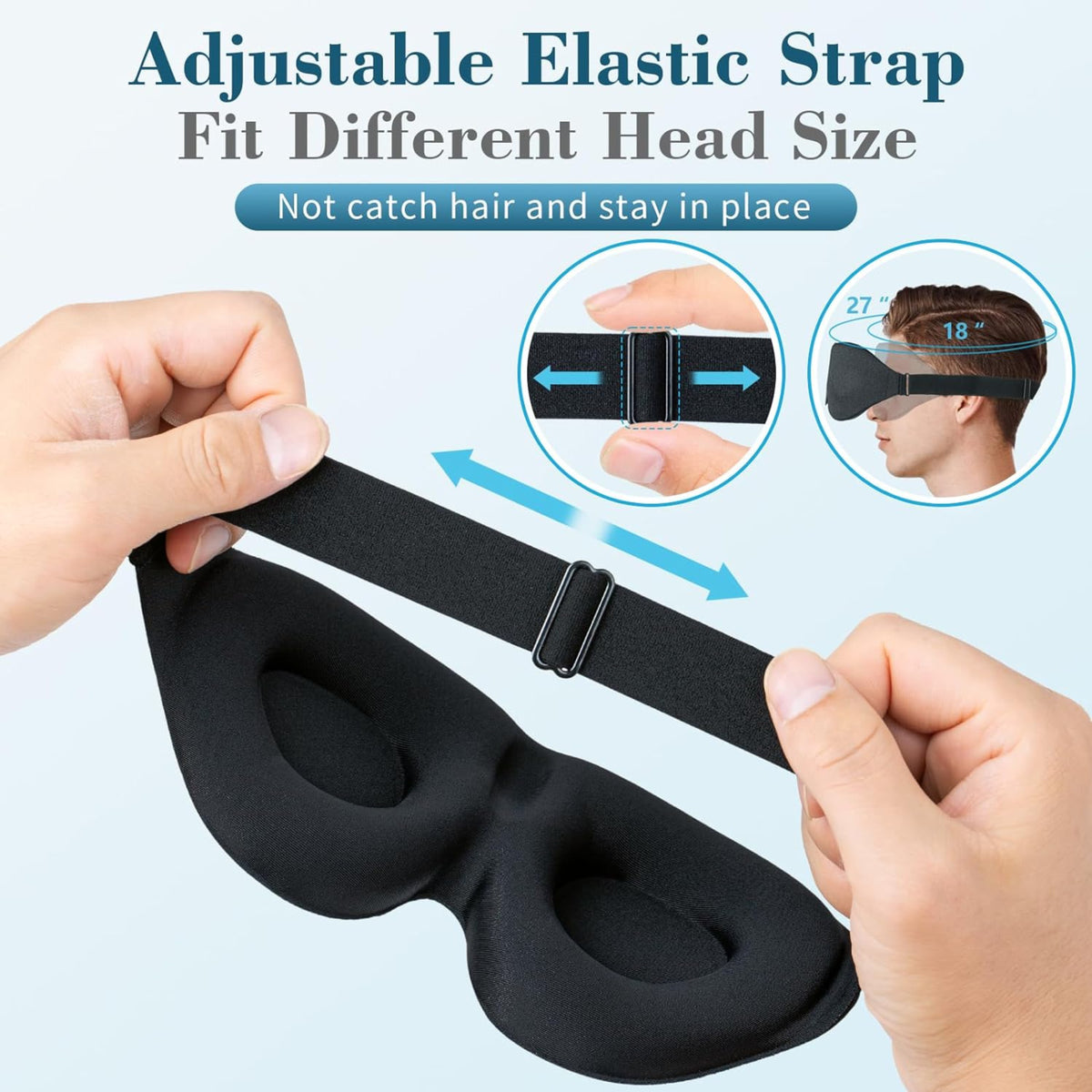 Noctal Premium Black 3D Eye Mask & Ear Plugs Combo