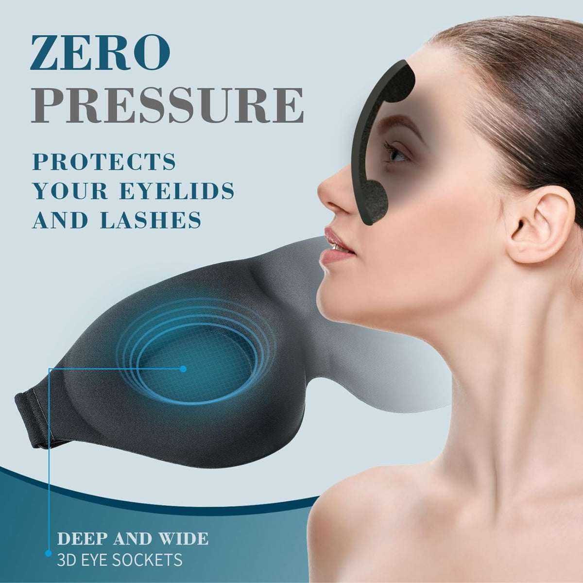 Noctal Premium Black 3D Eye Mask & Ear Plugs Combo