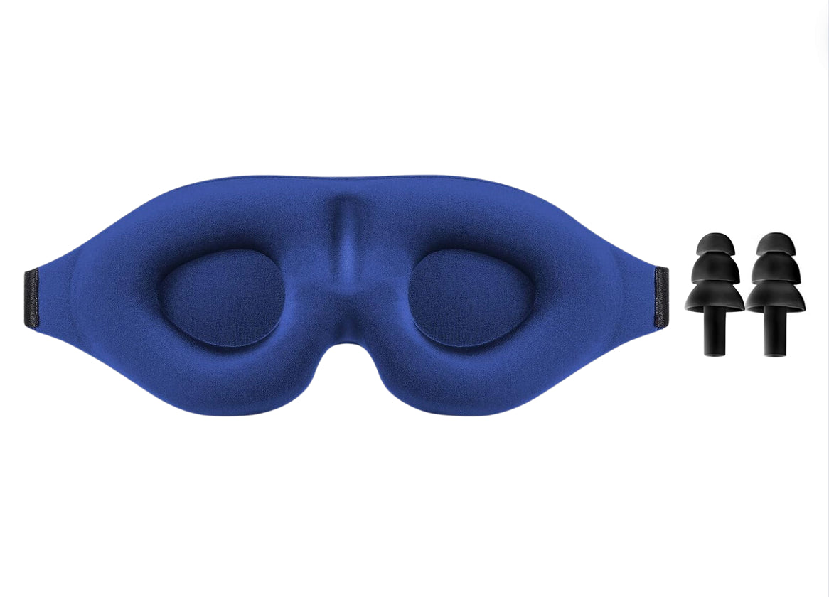 Noctal Premium Black 3D Eye Mask & Ear Plugs Combo