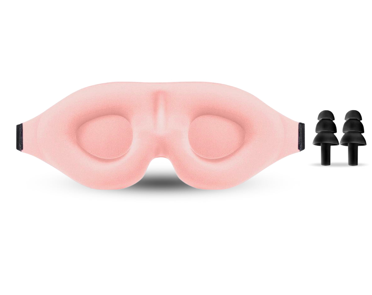 Noctal Premium Black 3D Eye Mask & Ear Plugs Combo