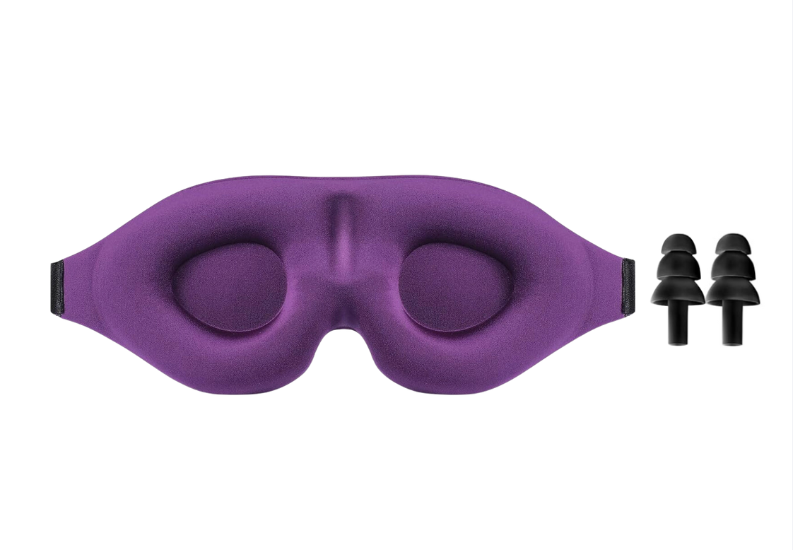Noctal Premium Black 3D Eye Mask & Ear Plugs Combo