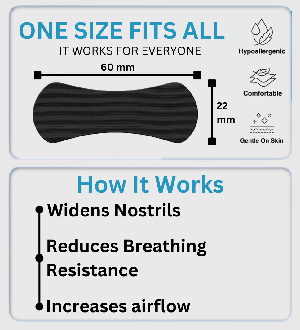 Noctal Premium Black Nasal Strips, Extra Strength