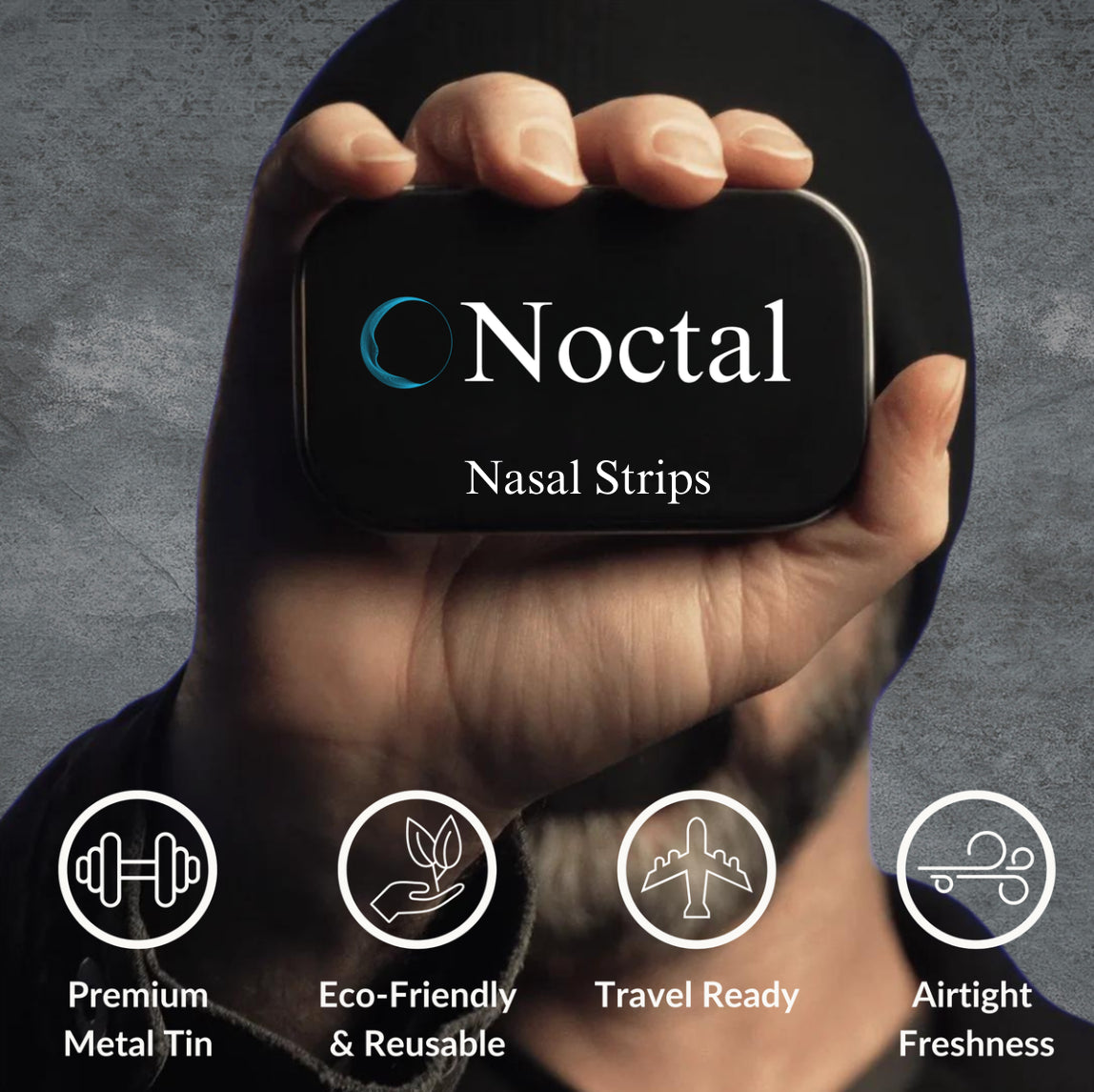 Noctal Premium Black Nasal Strips, Extra Strength