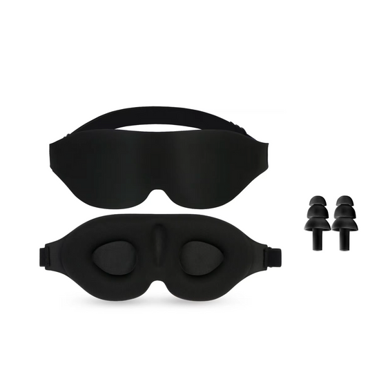 Noctal Premium Black 3D Eye Mask & Ear Plugs Combo